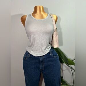 Zara Shimmering Silver Tank Top